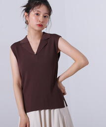 ノースリーブカイキンリブニット