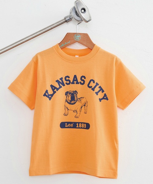 Lee（リー）の「Lee/リー【110-150cm】キッズ ブルドッグプリントTシャツ【アウトレット店舗・WEB限定】キッズTシャツ/キッズ半袖Tシャツ/夏（Tシャツ/カットソー・キッズ・ミント/オレンジ・120/130/110）」の2枚目の写真