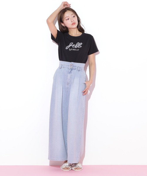 JILL by JILL STUART(ジルバイジルスチュアート)の「◇タックワイドライトデニムパンツ(デニムパンツ・レディース・ブルー系その他/ブルー・SMALL/MEDIUM)」の2枚目の写真