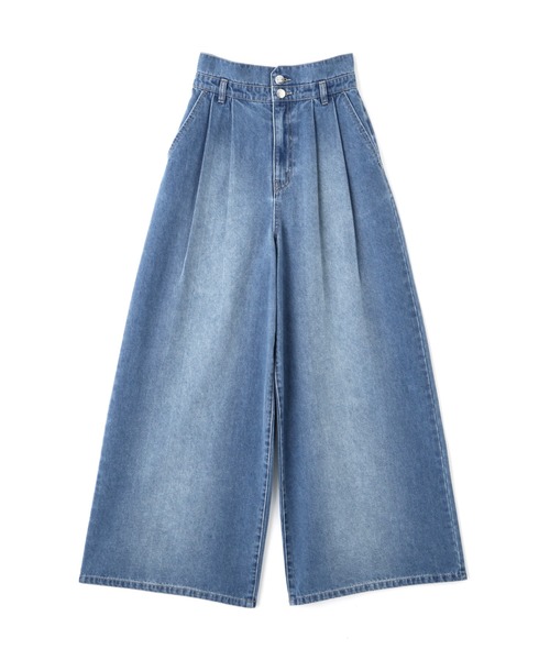 JILL by JILL STUART(ジルバイジルスチュアート)の「◇タックワイドライトデニムパンツ(デニムパンツ・レディース・ブルー系その他/ブルー・SMALL/MEDIUM)」の8枚目の写真