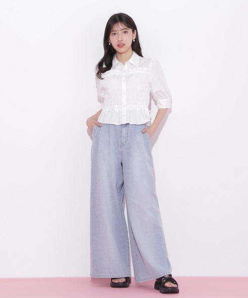 JILL by JILL STUART(ジルバイジルスチュアート)の「◇タックワイドライトデニムパンツ(デニムパンツ・レディース・ブルー系その他/ブルー・SMALL/MEDIUM)」の18枚目の写真