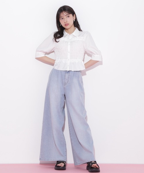 JILL by JILL STUART(ジルバイジルスチュアート)の「◇タックワイドライトデニムパンツ(デニムパンツ・レディース・ブルー系その他/ブルー・SMALL/MEDIUM)」の16枚目の写真