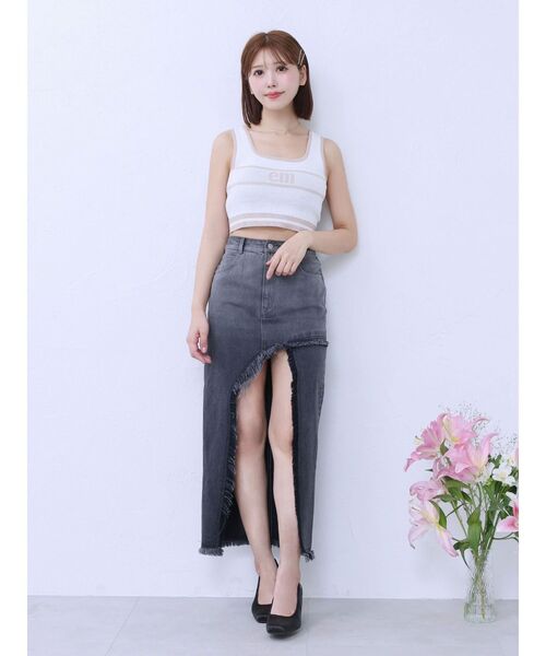 EATME（イートミー）の「カットオフスリットデニムスカート（デニムスカート・レディース・ブルー/ライトブルー/ブラック・MEDIUM/SMALL）」の11枚目の写真