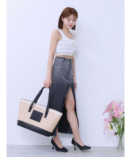 EATME（イートミー）の「カットオフスリットデニムスカート（デニムスカート・レディース・ブルー/ライトブルー/ブラック・MEDIUM/SMALL）」の12枚目の写真