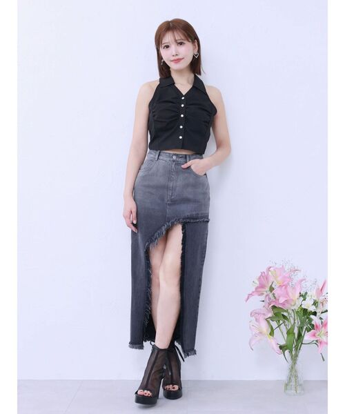 EATME（イートミー）の「カットオフスリットデニムスカート（デニムスカート・レディース・ブルー/ライトブルー/ブラック・MEDIUM/SMALL）」の20枚目の写真