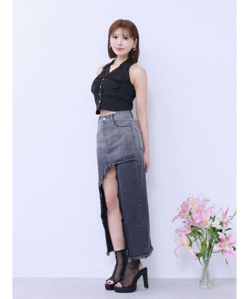 EATME（イートミー）の「カットオフスリットデニムスカート（デニムスカート・レディース・ブルー/ライトブルー/ブラック・MEDIUM/SMALL）」の21枚目の写真