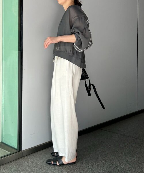Jena espace merveilleux（ジェナ　エスパスメルヴェイユ）の「リネンカーブパンツ（その他パンツ・レディース・チャコールグレー/アイボリー/カーキ・FREE）」の6枚目の写真