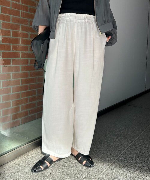 Jena espace merveilleux（ジェナ　エスパスメルヴェイユ）の「リネンカーブパンツ（その他パンツ・レディース・チャコールグレー/アイボリー/カーキ・FREE）」の8枚目の写真