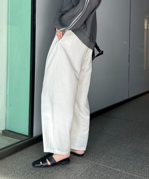Jena espace merveilleux（ジェナ　エスパスメルヴェイユ）の「リネンカーブパンツ（その他パンツ・レディース・チャコールグレー/アイボリー/カーキ・FREE）」の9枚目の写真