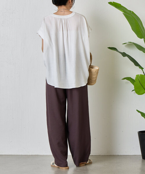 Jena espace merveilleux（ジェナ　エスパスメルヴェイユ）の「リネンカーブパンツ（その他パンツ・レディース・チャコールグレー/アイボリー/カーキ・FREE）」の15枚目の写真