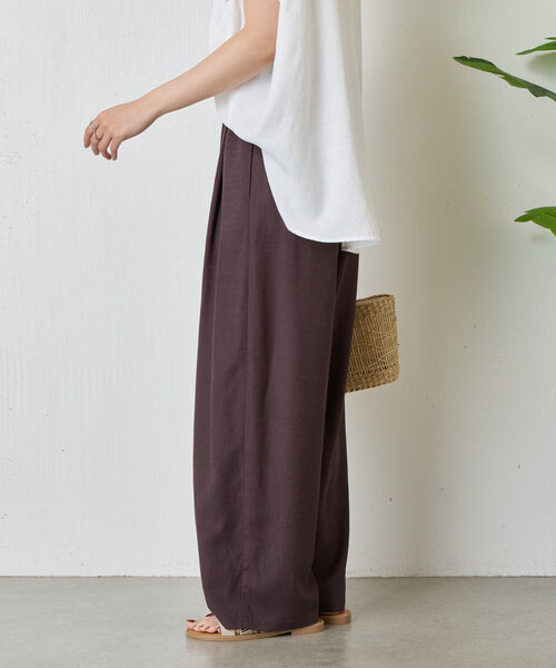 Jena espace merveilleux（ジェナ　エスパスメルヴェイユ）の「リネンカーブパンツ（その他パンツ・レディース・チャコールグレー/アイボリー/カーキ・FREE）」の18枚目の写真