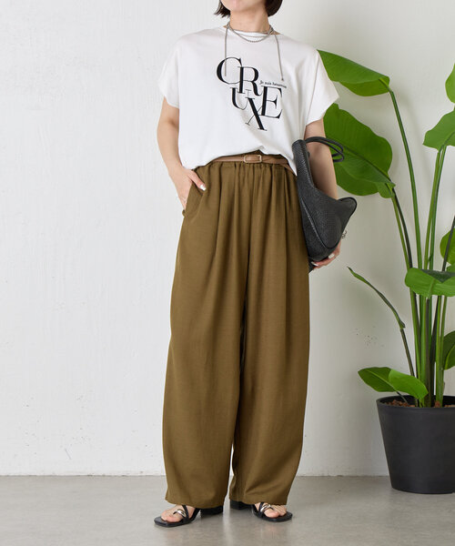 Jena espace merveilleux（ジェナ　エスパスメルヴェイユ）の「リネンカーブパンツ（その他パンツ・レディース・チャコールグレー/アイボリー/カーキ・FREE）」の20枚目の写真