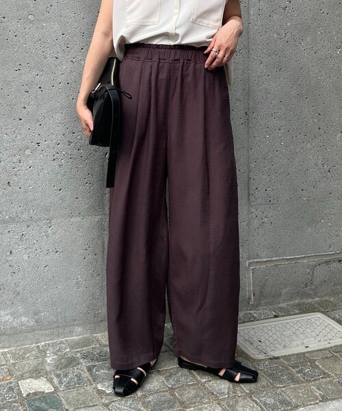 Jena espace merveilleux（ジェナ　エスパスメルヴェイユ）の「リネンカーブパンツ（その他パンツ・レディース・チャコールグレー/アイボリー/カーキ・FREE）」の4枚目の写真