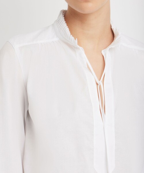agnes b.（アニエスベー）の「コットン プリーツ 長袖 ブラウス "Tiziano"（シャツ/ブラウス・レディース・ホワイト・2/1/3）」の5枚目の写真