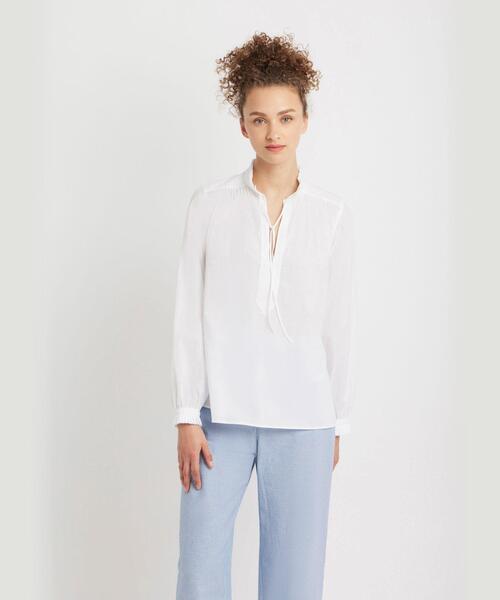 agnes b.（アニエスベー）の「コットン プリーツ 長袖 ブラウス "Tiziano"（シャツ/ブラウス・レディース・ホワイト・2/1/3）」の9枚目の写真