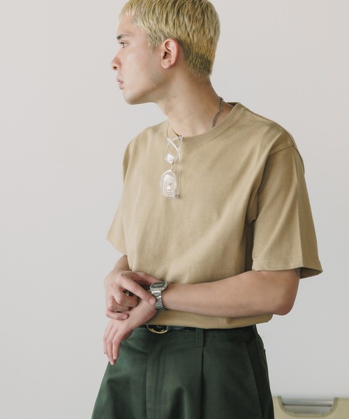 LIFEMAX(ライフマックス)の「▲LIFEMAX/ライフマックス スーパーヘビーウェイト 10.2OZ 半袖 無地 Tシャツ(Tシャツ/カットソー・メンズ・サンドベージュ/ブラック/カーキ/グレー/グレー系/ライトグリーン/ライトブルー/ネイビー/ライトピンク・S/M/L/XL)」の5枚目の写真