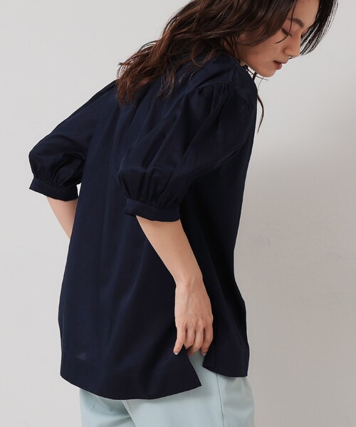 Sunauna（スーナウーナ）の「【シャーリング／チュニック】スキッパーブラウス（シャツ/ブラウス・レディース・ネイビー/オフホワイト/ブルー・38）」の15枚目の写真
