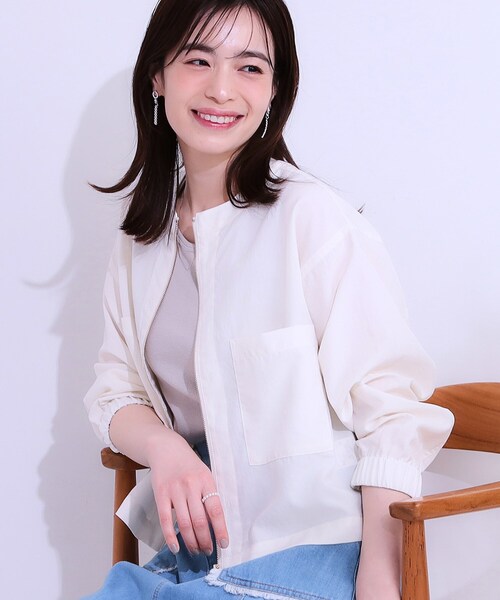 ◇セオリー【S】ブルゾン　羽織り　シンプル　ジップアップ　ストレッチ　日本製 セール】《Y-Sports》ナイロン ストレッチ スタンドカラー