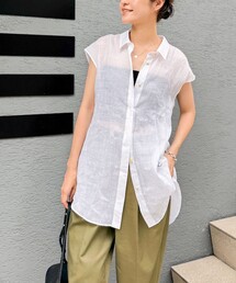 新品未使用♡ノーリーズ24ssリネン2wayシャツ長袖ブラウス麻ゆったりタグ付b 新品未使用♡ノーリーズ24ssリネン2wayシャツ長袖ブラウス麻