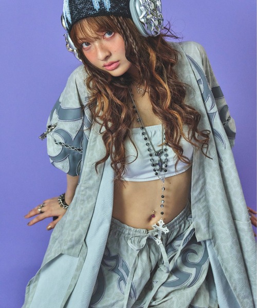 GALFY(ガルフィー)の「GALFY-部族長甚平(シャツ/ブラウス・メンズ・グレー/ブラック/ホワイト・L/XL)」の4枚目の写真