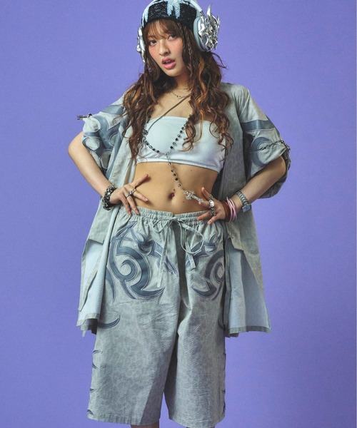 GALFY(ガルフィー)の「GALFY-部族長甚平(シャツ/ブラウス・メンズ・グレー/ブラック/ホワイト・L/XL)」の9枚目の写真