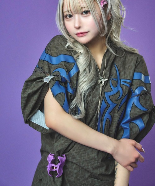 GALFY(ガルフィー)の「GALFY-部族長甚平(シャツ/ブラウス・メンズ・グレー/ブラック/ホワイト・L/XL)」の15枚目の写真
