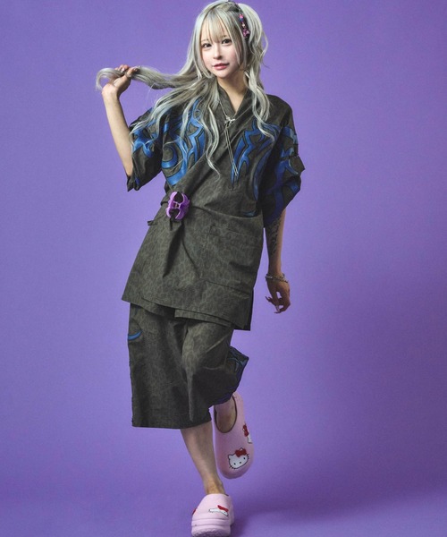 GALFY(ガルフィー)の「GALFY-部族長甚平(シャツ/ブラウス・メンズ・グレー/ブラック/ホワイト・L/XL)」の17枚目の写真