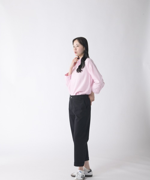 ちーたろ Black Soft Cotton Fold Waist Hot Pant | Athleisure