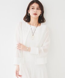 UNTITLED | 【洗える/ストレッチ性/短丈】クルーネックシアーカーディガン(カーディガン/ボレロ)
