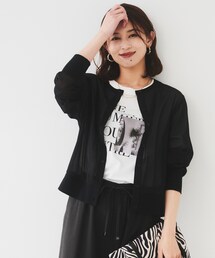 UNTITLED（アンタイトル）の「【洗える/ストレッチ性/短丈】クルーネックシアーカーディガン（カーディガン/ボレロ）」