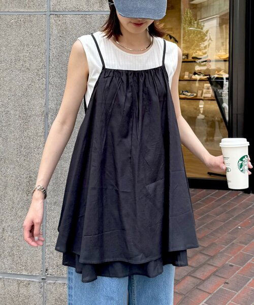 CIAOPANIC TYPY（チャオパニックティピー）の「【India】スシボイルキャミチュニック（キャミソール・レディース・ブラウン/サックスブルー/ブラック・ONE SIZE）」の15枚目の写真