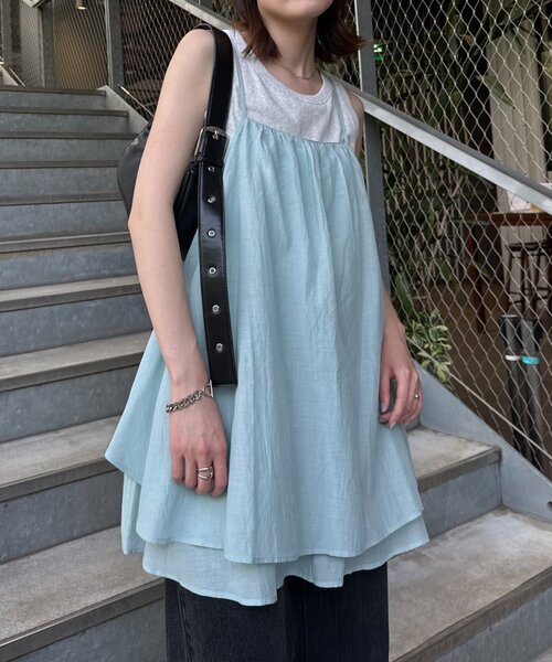 CIAOPANIC TYPY（チャオパニックティピー）の「【India】スシボイルキャミチュニック（キャミソール・レディース・ブラウン/サックスブルー/ブラック・ONE SIZE）」の4枚目の写真