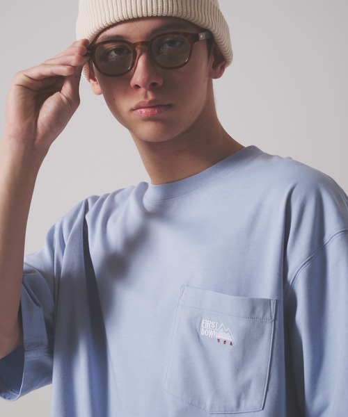 FIRST DOWN(ファーストダウン)の「CVCジャージー ショートスリーブ ポケット Tシャツ(Tシャツ/カットソー・メンズ・ホワイト/ブラック/サックスブルー・M/L/XL)」の15枚目の写真