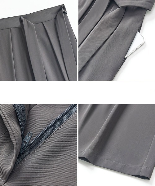 shoppinggo(ショッピングゴー)の「夏服 ワイドパンツ テーパードパンツ(スラックス・レディース・ブラック/グレー・M/L)」の3枚目の写真