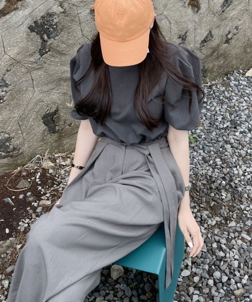 shoppinggo(ショッピングゴー)の「夏服 ワイドパンツ テーパードパンツ(スラックス・レディース・ブラック/グレー・M/L)」の13枚目の写真