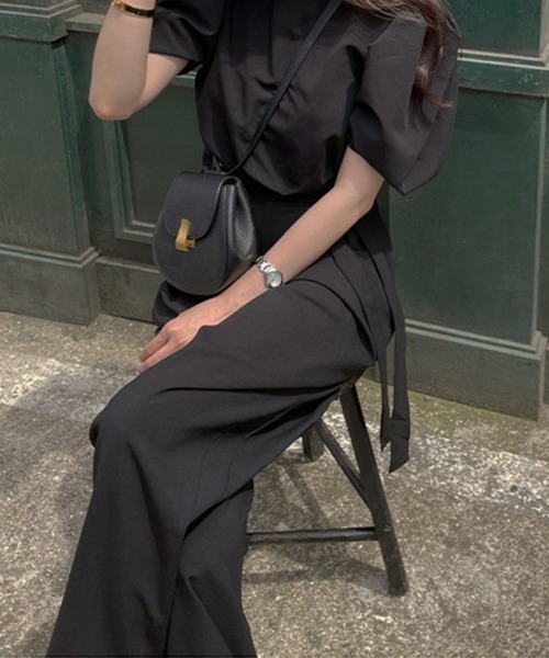 shoppinggo(ショッピングゴー)の「夏服 ワイドパンツ テーパードパンツ(スラックス・レディース・ブラック/グレー・M/L)」の11枚目の写真