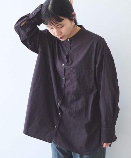 yuni コットンキャッチワッシャーmoe sleevesバックリボンブラウス コットンキャッチワッシャーmoe sleeves バックリボンブラウス