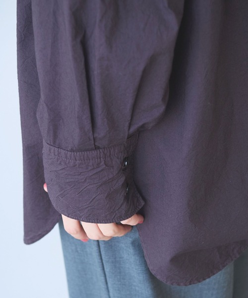 yuni コットンキャッチワッシャーmoe sleevesバックリボンブラウス yuni（ユニ ）の「△コットンキャッチワッシャーmoe sleevesバック