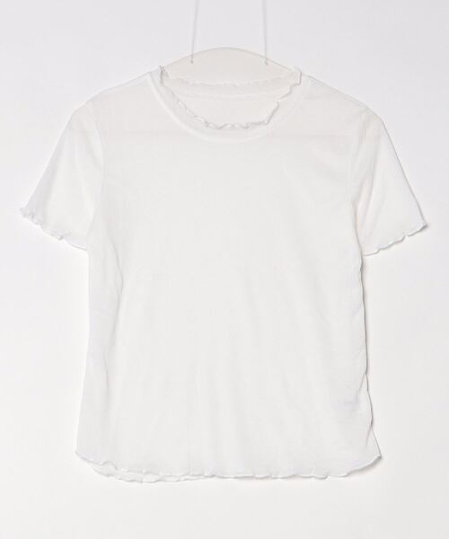 LYEON(リヨン)の「フリルチュールキャミ&Tシャツセット(Tシャツ/カットソー・レディース・オフホワイト/グレー・FREE)」の3枚目の写真