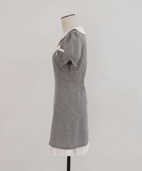 水色ギンガムチェック半袖ミニワンピース ギンガムチェック シャツワンピース 水色 半袖の通販 by Happy