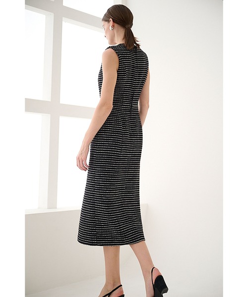Estella.K(エステラケー)の「Alice Tweed Long Dress ボーダーツイードブレードトリムドレス(ワンピース・レディース・ホワイト系/ブラック系・FREE)」の17枚目の写真