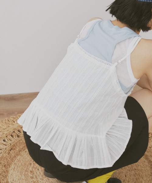 MERLOT(メルロー)の「コットンレースキャミビスチェ(キャミソール・レディース・ホワイト・FREE)」の12枚目の写真