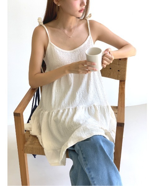 MINS MINIS(ミンスミニス)の「キャミチュニックフリルワンピース(ワンピース・レディース・ベージュ/アイボリー/ブラック・FREE)」の21枚目の写真