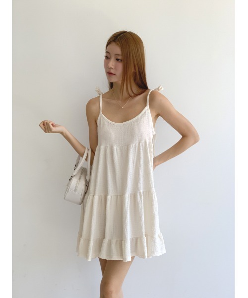 MINS MINIS(ミンスミニス)の「キャミチュニックフリルワンピース(ワンピース・レディース・ベージュ/アイボリー/ブラック・FREE)」の15枚目の写真