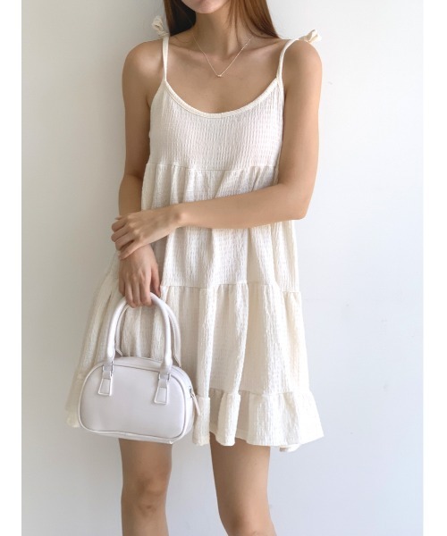 MINS MINIS(ミンスミニス)の「キャミチュニックフリルワンピース(ワンピース・レディース・ベージュ/アイボリー/ブラック・FREE)」の11枚目の写真