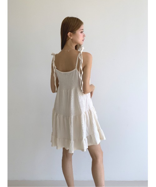 MINS MINIS(ミンスミニス)の「キャミチュニックフリルワンピース(ワンピース・レディース・ベージュ/アイボリー/ブラック・FREE)」の9枚目の写真