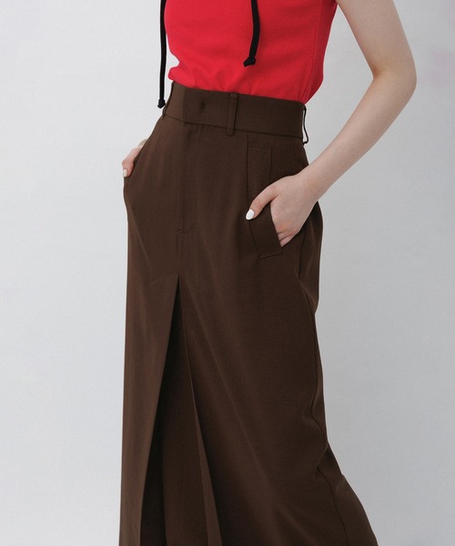 アダムエロペ ハイウエストベンツタックスカート38 アダムエロペ ハイウエストベンツタックスカート38