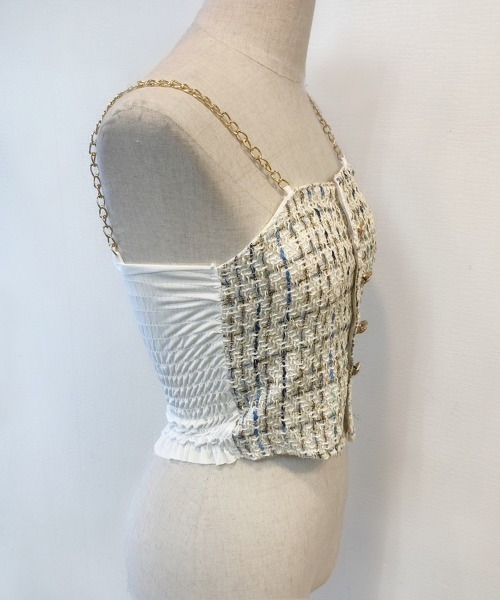PRIVATE  BEACH（プライベートビーチ）の「ファンシーツイードコルセットベアトップ（タンクトップ・レディース・ブラック/ピンク/ホワイト・FREE）」の17枚目の写真