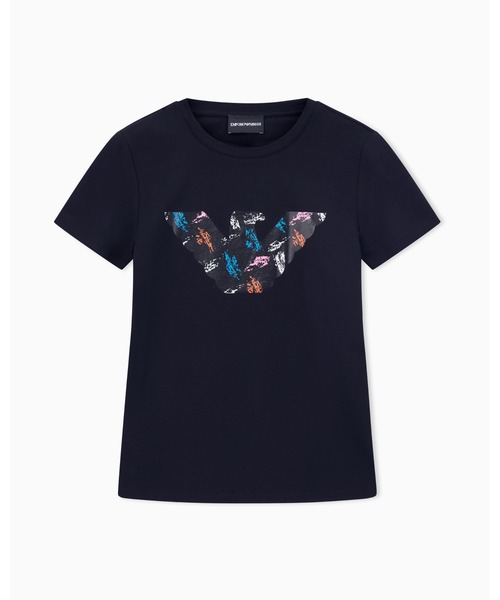EMPORIO ARMANI(エンポリオアルマーニ)の「【エンポリオ アルマーニ】ASV スリムフィットTシャツ ストレッチジャージー オーバーサイズイーグルパターン(Tシャツ/カットソー・レディース・ブラック/ホワイト・X-SMALL/SMALL/MEDIUM/LARGE)」の7枚目の写真