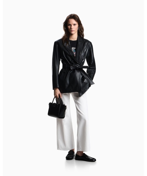 EMPORIO ARMANI(エンポリオアルマーニ)の「【エンポリオ アルマーニ】ASV スリムフィットTシャツ ストレッチジャージー オーバーサイズイーグルパターン(Tシャツ/カットソー・レディース・ブラック/ホワイト・X-SMALL/SMALL/MEDIUM/LARGE)」の9枚目の写真